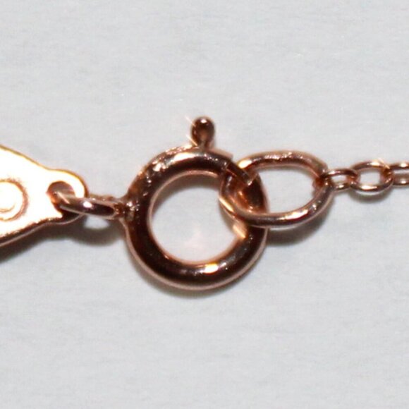 Sterling Silver LA Disney Floral Rose Gold Tone Minimalist Necklace - Picture 5 of 8